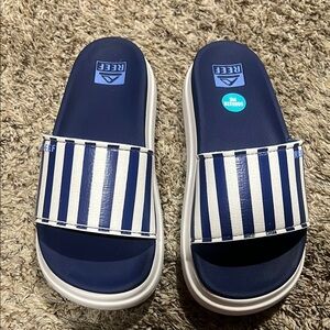 Reef Blue and White Nautical Sandals